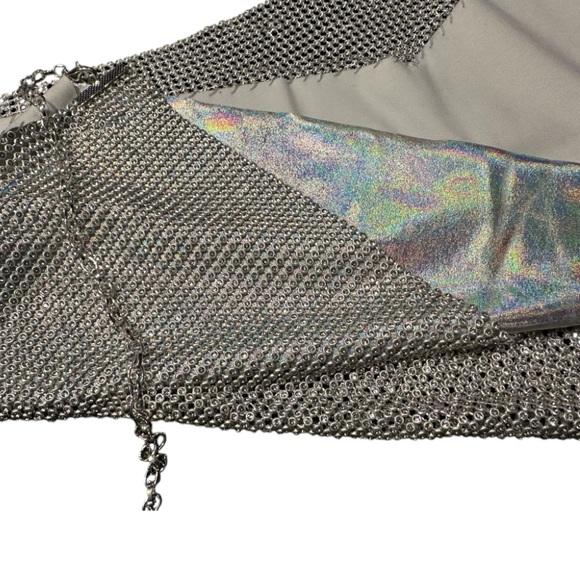 Iridescent Lined Rhinestone Crop Top - Picture 7 of 9